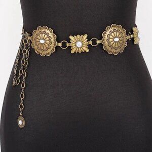 Antique Gold Vintage Style Metal Chain Belt